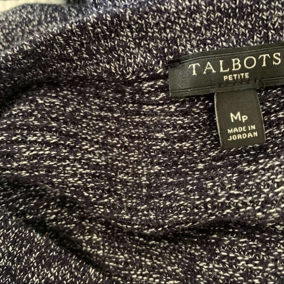 TALBOTS Women’s Blue Boat Neck Button Shoulder Sweater Size Petite Medium PM MP - Picture 7 of 7